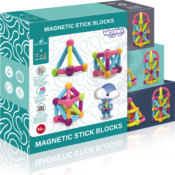 Woopie magnetické stavebnice vzdělávací velké 28 ks