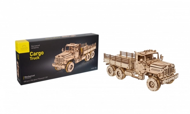 Ugears 3D dřevěné mechanické puzzle Nákladní auto CARGO