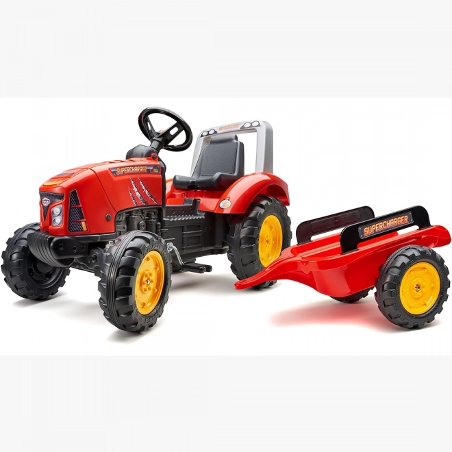 Traktor na pedály Red Supercharger s přívěsem