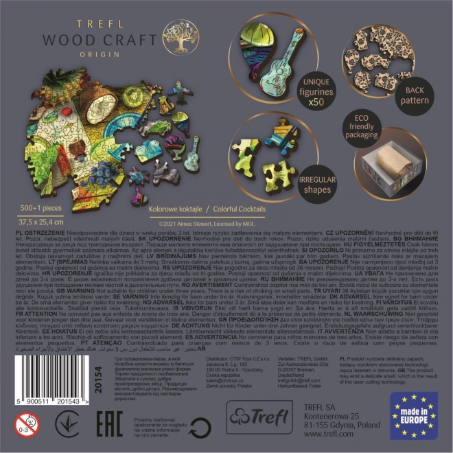 Puzzle Barevné koktejly TREFL Wood Craft Origin 501 dílků