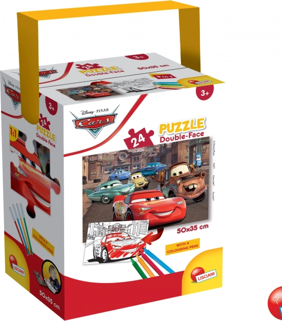 Dětské puzzle Cars: oboustranné, 24 dílků