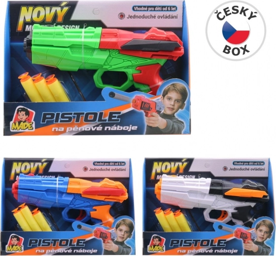Pistole se softovými náboji pro děti, 20 cm