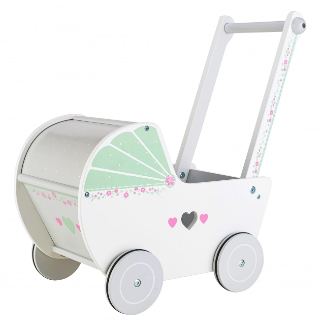 Dřevěný kočárek pro panenky ECOTOYS