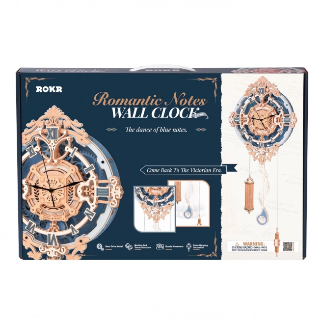 RoboTime 3D dřevěné mechanické puzzle Nástěnné hodiny - poškozený obal