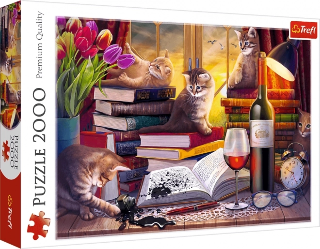 Puzzle Kočičí večer 2000 dílků
