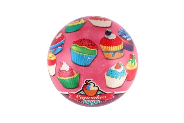 Míč Dortíky/Cupcake nafouknutý 23cm v síťce