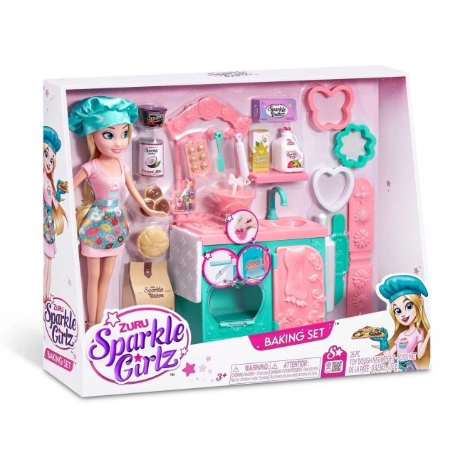Pečící sada Sparkle Girlz s panenkou 27 cm