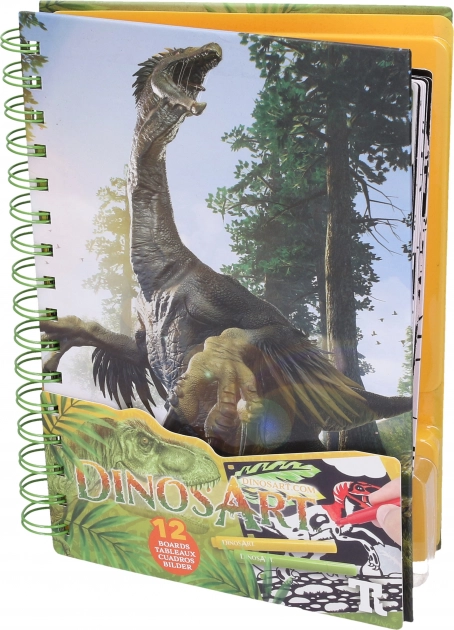 Sametové omalovánky DINOSART – dinosauři, 12 desek a mini fixy