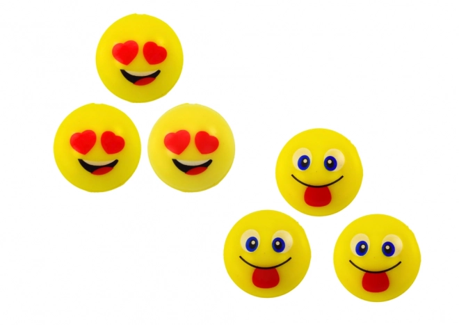 Sada žlutých skákacích míčků Emoji 6 ks