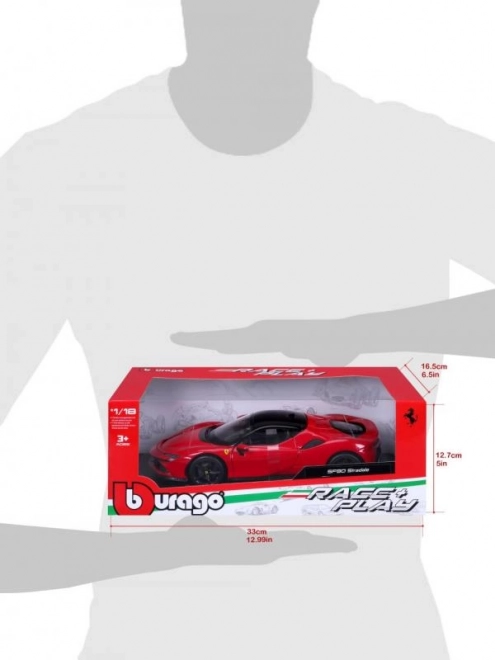 Kovový model Ferrari SF90 Stradale červený 1:18