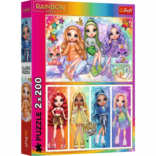 Puzzle 2x200 duhové panenky