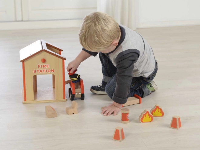 Dřevěná mini hasičská stanice Masterkidz