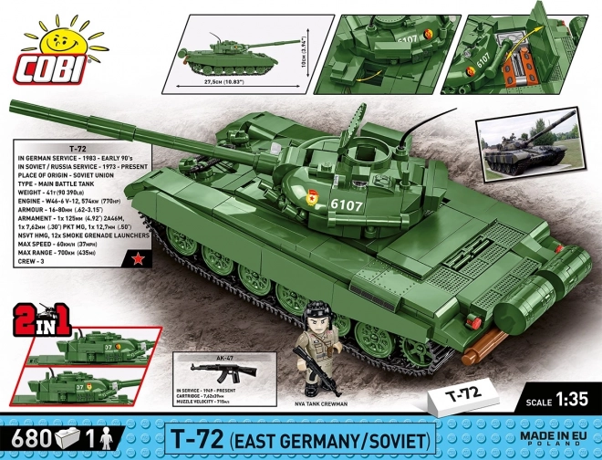COBI 2625 Armed Forces T-72 (DDR/SOVIET), 1:35, 680 k, 1 f