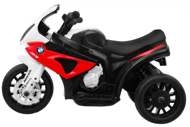 BMW S1000 RR Mini motorka na baterie + 3 kola + zvuky + LED dioda – Červená