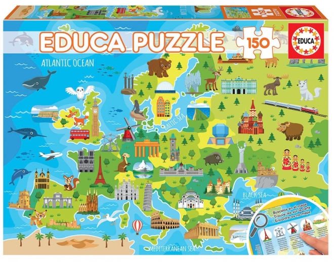 Educa puzzle Mapa Evropy 150 dílků