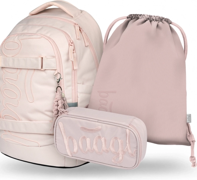 Baagl set Skate Max Creamy: Batoh, Penál a Sáček