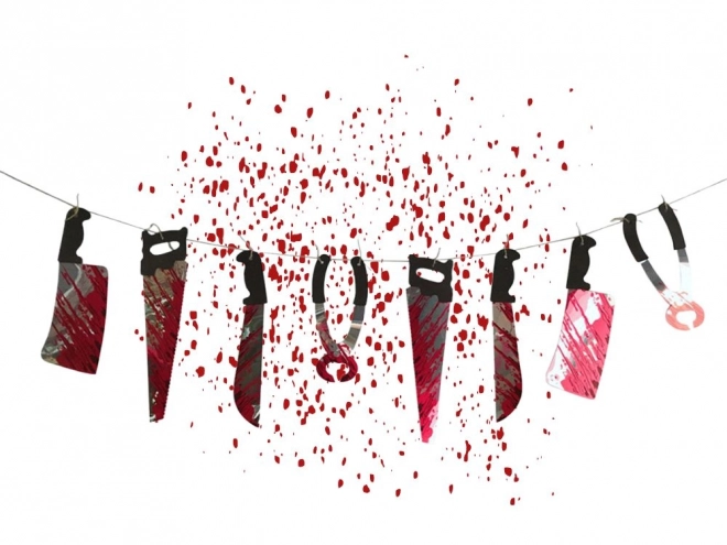 Halloweenská girlanda s krvavými nástroji