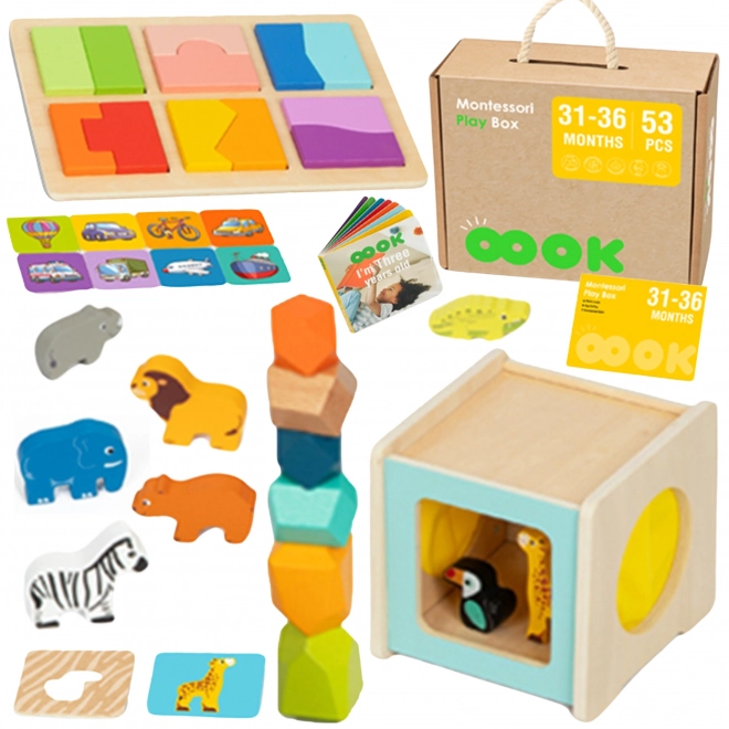 Edukační Montessori box pro děti ve věku 31-36 měsíců