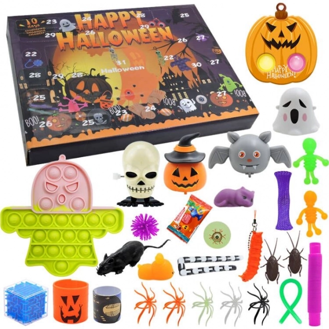 Kalendář Halloweenské Hračky Pop It Fidget Toys Dýně Duch