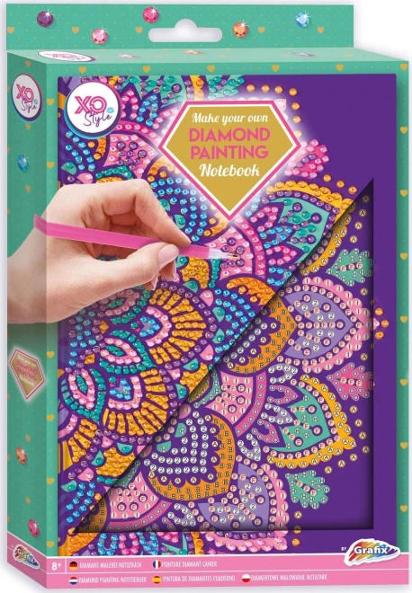 Blok A5 Fialová Mandala Diamantové Malování