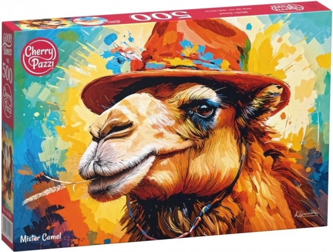 Puzzle CHERRY PAZZI – velbloud v klobouku, 500 dílků