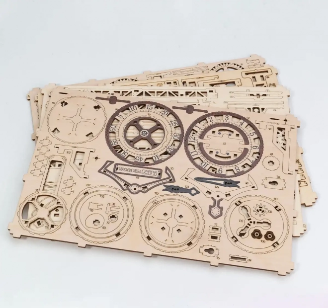 WOODEN CITY 3D puzzle Steampunk nástěnné hodiny 269 dílů