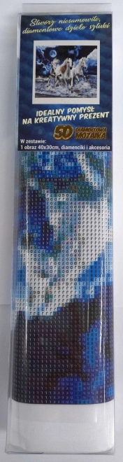 Kreativní sada diamantového malování Bílí hřebci 30x40cm