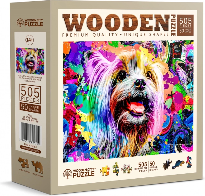 Dřevěné puzzle Pop Art Jorkšírský teriér od Wooden City