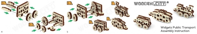 3D puzzle Dopravní prostředky - Wooden City mini sada