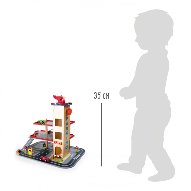 Dřevěné parkoviště s výtahem - Small Foot
