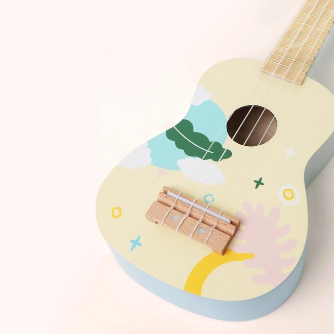 Klasické svět modré dřevěné ukulele pro děti