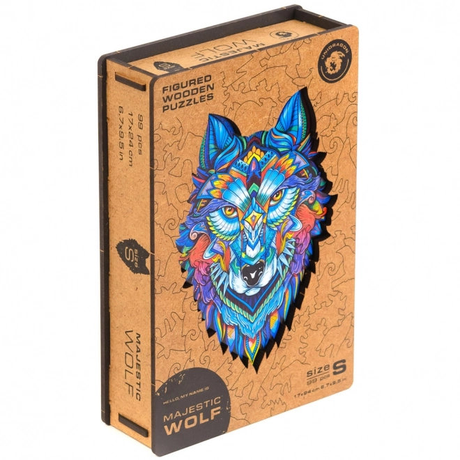 Dřevěné puzzle Vlk od Unidragon velikost S