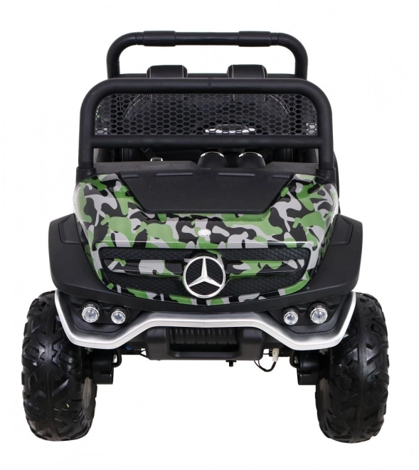 Mercedes Benz Unimog pro děti barva Moro + 4x4 + dálkové ovládání + nosič zavazadel + startování zdarma + rádio MP3 + LED dioda