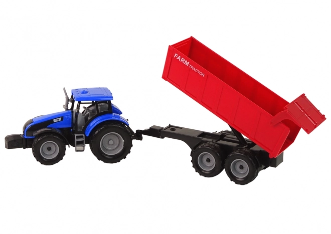 Interaktivní traktor s přívěsem - modrý