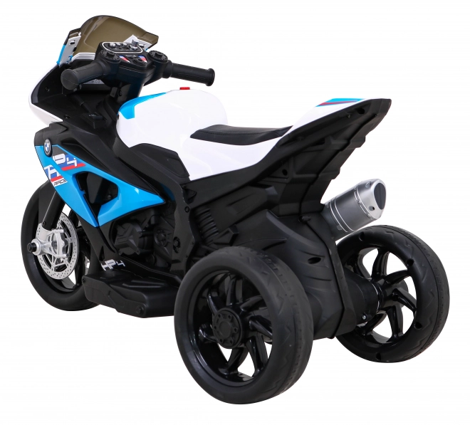 BMW HP4 Dětská motorka na baterie Modrá + 3 kola + LED + MP3 USB + Eko kůže