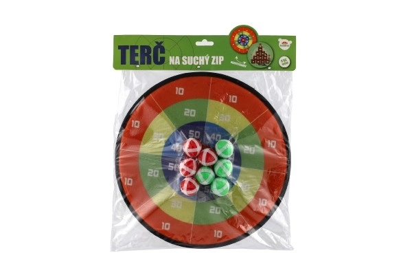 Oboustranný terč na suchý zip s míčky 34 cm