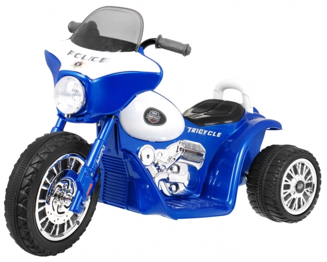 Dětská motorka baterie Chopper + 3 kola + zvuky + LED světla – Modrá