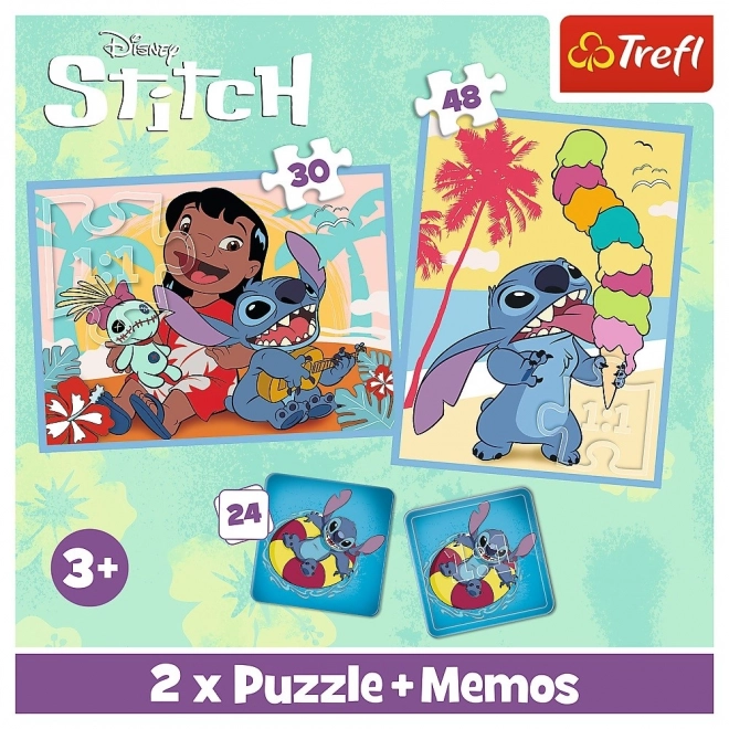 Puzzle 2v1 memoáry Lilo a Stitch