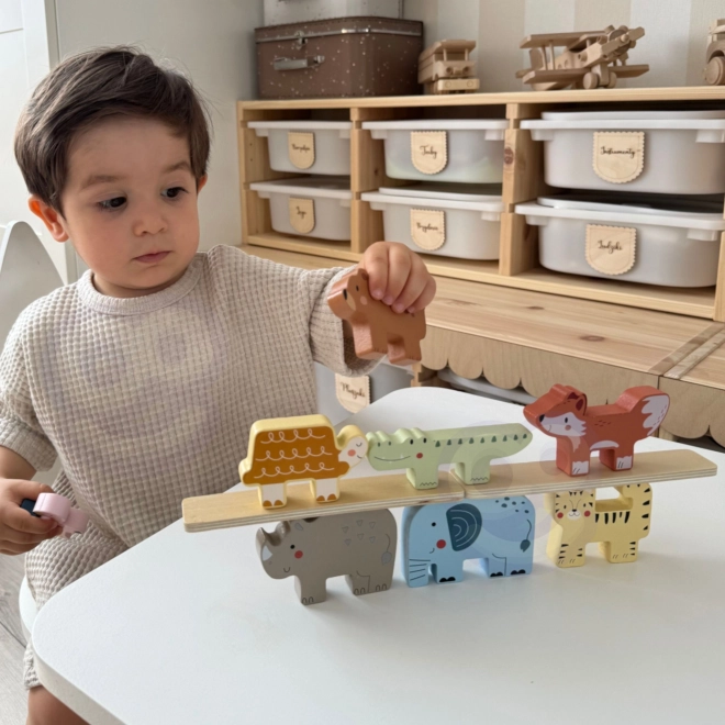Dřevěné kostky zvířátka Montessori 9 ks od Tooky Toy
