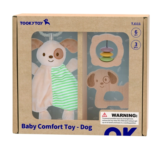 Dárková sada s pejskem a chrastítkem Tooky Toy