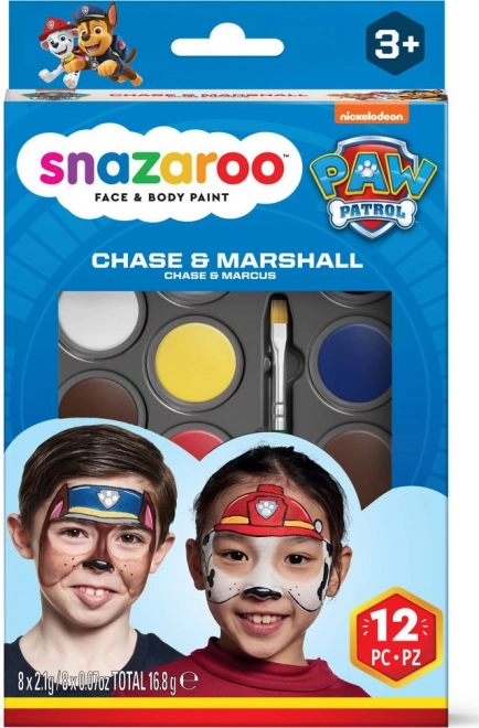 SNAZAROO Sada 8 barev na obličej Tlapková patrola: Chase & Marshall