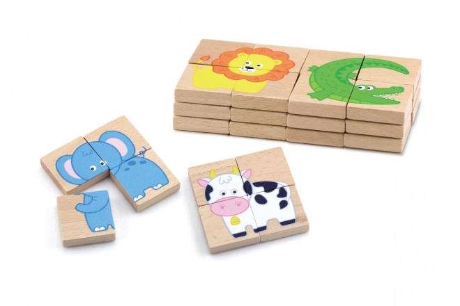Dřevěné magnetické puzzle - zvířátka