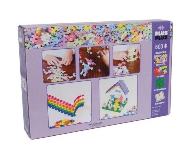 Stavebnice Plus-Plus Mini Mix 600ks (Pastel/Neon) + 2 základní desky