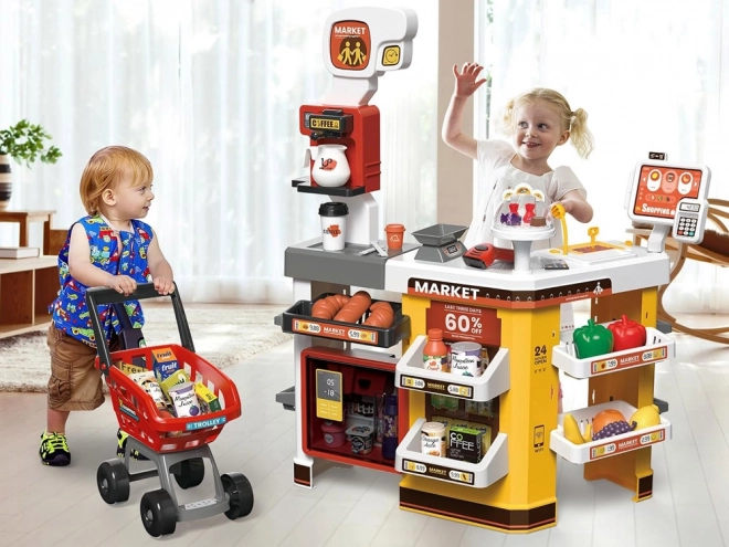 Velká cukrárna supermarketu + příslušenství vozíku ZA4638