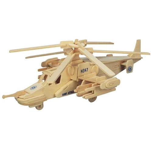 Dřevěné 3D puzzle Vrtulník