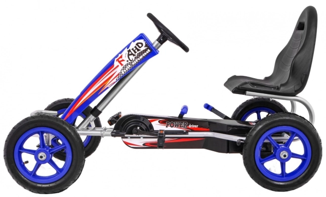 Motokára Full Ahead AIR s pedály pro děti 3+ Modrá + Nastavení sedadla + Nafukovací kola + Ruční brzda