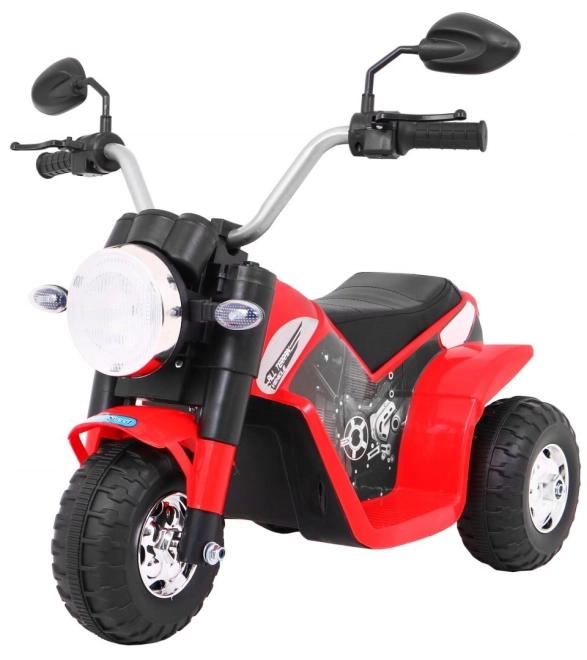 Dětské kolo MiniBike na baterie + zvuky + LED světla + eko kůže – Červené