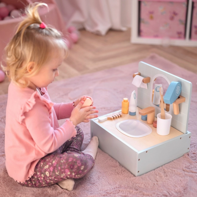 Toaletní sada s dřevěnými doplňky do koupelny od Tooky Toy