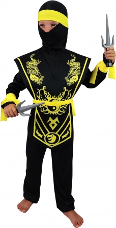Dětský kostým Žlutý Ninja ve velikosti M