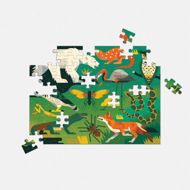 Oboustranné puzzle Mudpuppy Pozemní a mořští predátoři
